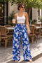 Women's Wrinkled Patterned Loose Wide-Leg Trousers – Comfortable Pants with Elastic Waist - 4