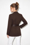 Women's Classic Double Belt Detailed Lined Blazer Bitter Brown Jacket - 5