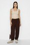 Women's Sandy Shalwar Brown Trousers with Adjustable Legs and Waist Tie - 2
