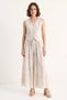 Women's Cream Suit with Vest and Pocket Detail and Flared Skirt