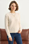 Women's Crew Neck Knitted Sweater in Cream - 5
