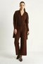 Women's High Waist Trousers Vest Cardigan Triple Knitwear Bitter Coffee Set - 7