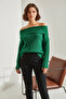 Women's Degaje Collar Green Sweater