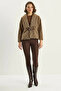 Women's Belted Lined Felt Camel Jacket Coat