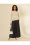 Women Beige Sleeve Button Detail Pullover - 2