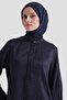 Jacquard Ruffle Collar Tunic Navy Blue - 6