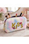 Plush Pen Holder and Makeup Bag Zippered Multi-Purpose Organizer Bag Rose