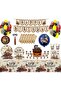 Harry Potter Birthday Party Supplies Set, Harry Potter Theme Decorations with Banner, Plates, Cups. Latex & Foil Balloons and Tablecloth