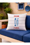 Poisson Blue Fish Patterned Decorative Throw Pillow Cover Marine Summer Decor 43X43 cm