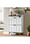 Shoe Cabinet with Deodorization Function, Freestanding Shoe Storage Organizer with 2 Flip-Drawers, Side Hooks & Back-Stopper Countertop, 12mm&15mm Thick MDF Shoe Rack for Entryway Hallway - 5
