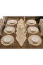 French Lace Runner and Supla Set for 6 People Cream