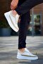 Zrk-X006 Premium High Sole White Beige Lace-Up Men's Sneaker - 5