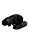 Black Color Laceless Genuine Leather Men's Slippers - 2