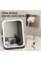 Foldable LED Makeup Mirror with 3-Color Dimmable Lighting | HD Anti-Distortion Glass, Touch Screen Control & USB Rechargeable Design – Portable Travel & Desktop Vanity Mirror for Home, Office, Cosmeti - 4