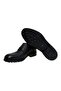 Black Color Lace-Up Genuine Leather Men's Shoes - 3