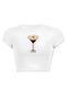 Women's Espresso Martini Y2K Printed Crop White - 2