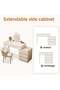 Makeup Vanity Table, Dressing Table With Retractable Side Cabinets, 5 Drawers Makeup Storage Cabinet Large Vanity Table for Bedroom (100×40×60CM) - 3