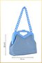 Shin Women's Patterned Scholarship Hand and Shoulder Bag - Blue - 2