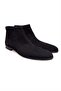 Black Color Laceless Genuine Suede Leather Men's Boots