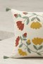 Botanical Clove Motif Embossed Punch Embroidered Tasseled Decorative Throw Pillow Cover 42X42 cm - 6