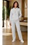 Women's Daisy Spilt Hearts Printed 2-Piece Tracksuit Set/Round Neck Sweatshirt and Straight Leg Bottom