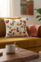 Colorful Bohemian Branch and Leaf Patterned Punch Embroidered Tasseled Cotton Throw Pillow Cover 42X42 cm - 4