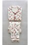 Dlş 6190 Girl's 100% Cotton White Cherry Combed Cotton Buttoned Pajama Set - 3