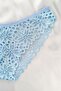 Women's Light Blue Floral Patterned Lace Bra Panty Underwear Set - 3