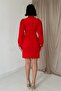 Red Gold Buttoned Dress - 4
