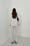 White Striped Jacket and Pants Set - 5