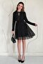 Black Polka Dot Chiffon Dress - 3