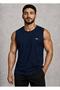 Men's Navy Blue Crew Neck Sleeveless T-Shirt-D690