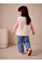 Girl's Premium Quality Front Buttoned Plush Vest Beige - 4