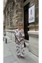 Shawl Detailed Patterned Blouse and Pants Set - 4