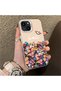 iPhone 14 Plus Compatible Silicone Edge Hard Back Case Couple Phone Case with Floral Pattern - 3