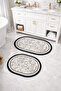 Decorative Digital Printed Set of 2 Bath Mat Non-Slip Base Toilet Set