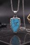 Turquoise Stone Necklace Stainless Steel Chain 902897