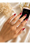 Pink Stone Rotating Stress Ring – Sparkling Round Design Gold Color Adjustable Women's Ring - 2