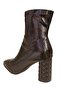 25K103 Black Wrinkled Patent Leather Zippered Stretch Boots - 6
