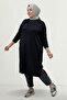 68082 Plus Size Modal Tunic with Side Slits - Black