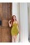 Women's Oil Green Strapless Cutout Mini Dress with Sun Accessories Dcf001 - 2