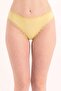 Women's Lemon Yellow Lace Frame Regular Waist Panties