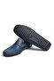 Dark Blue Floter Dark Blue Color Laceless Genuine Leather Men's Shoes - 3