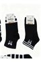 Black Colored Cotton Ankle Patterned Socks, 4 Pairs of Booties Socks - 3