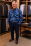 Long Sleeve Double Pocket Flap 100% Cotton Plaid Patterned Shirt
