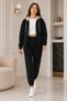 Women's Cardigan and Jogger Sweatpants Set 3 Yarns Ribbed Cardigan Hoodie and Jogger 2-Piece Sweatpants Set Full Zip Closure Jacket and Elastic Cuff Jogger Long Sweatpants - 6