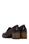 Women's Brown Thick Heeled Leather Loafer Af190056Dv - 7