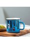 Retro Style Mug Blue/Black/White, Coffee Tea Vintage Mugs Drinking Cup Set for Outdoor and Indoor, Portable & Easy Clean, 201-300ml - 2