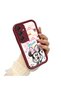 Samsung Galaxy A16 Compatible Case Camera Protector Minnie Pattern Burgundy Lover Couple Silicone Phone Case - 3