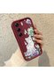Tecno Camon 40 Compatible Case Camera Protective Case with Cat Design Burgundy Couple Silicone Phone Case - 3
